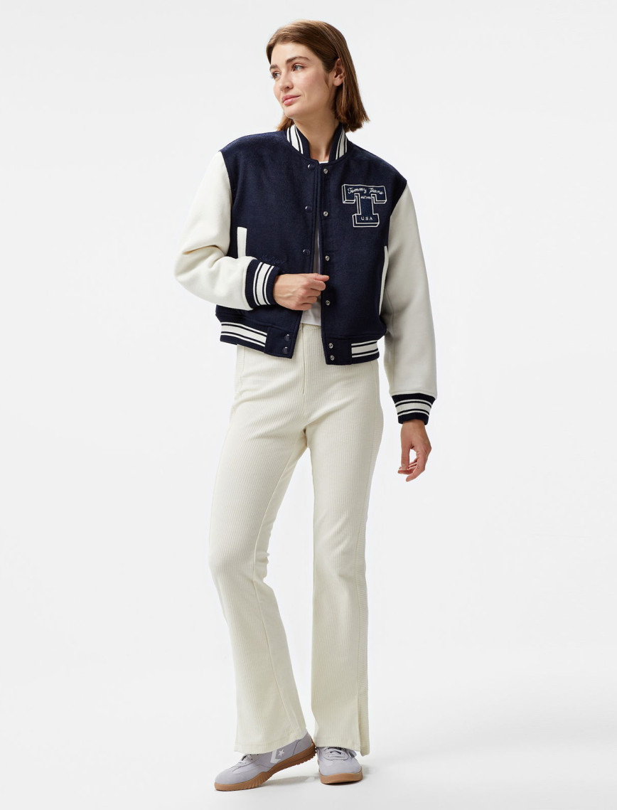 Tommy Jeans Letterman Kadın Mavi Ceket