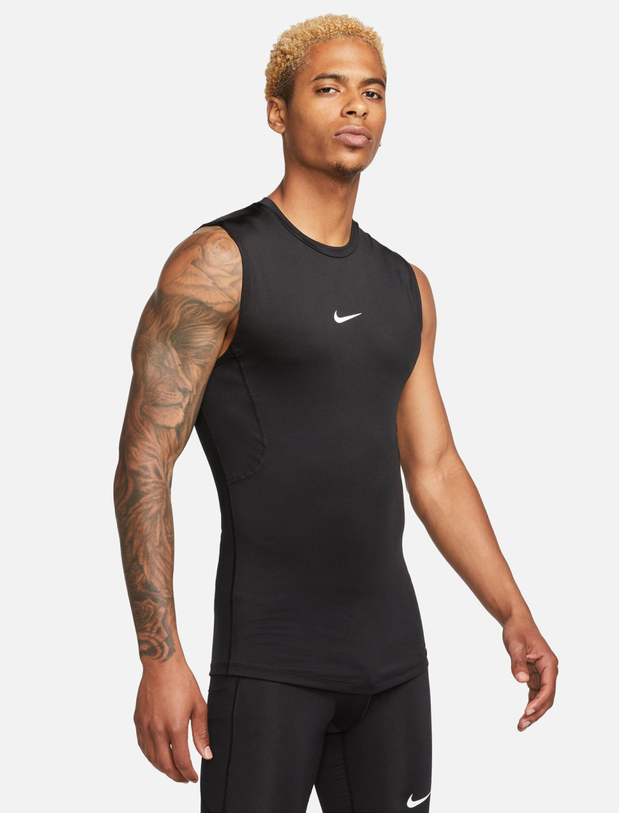 Nike Dri-Fit Top Tight Erkek Siyah Kolsuz T-Shirt Nike Dri-Fit Top Tight Erkek Siyah Kolsuz T-Shirt