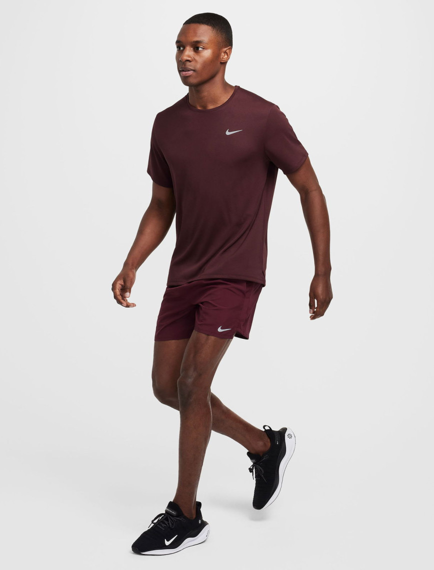 Nike Dri-Fit Miler Erkek Bordo T-Shirt Nike Dri-Fit Miler Erkek Bordo T-Shirt
