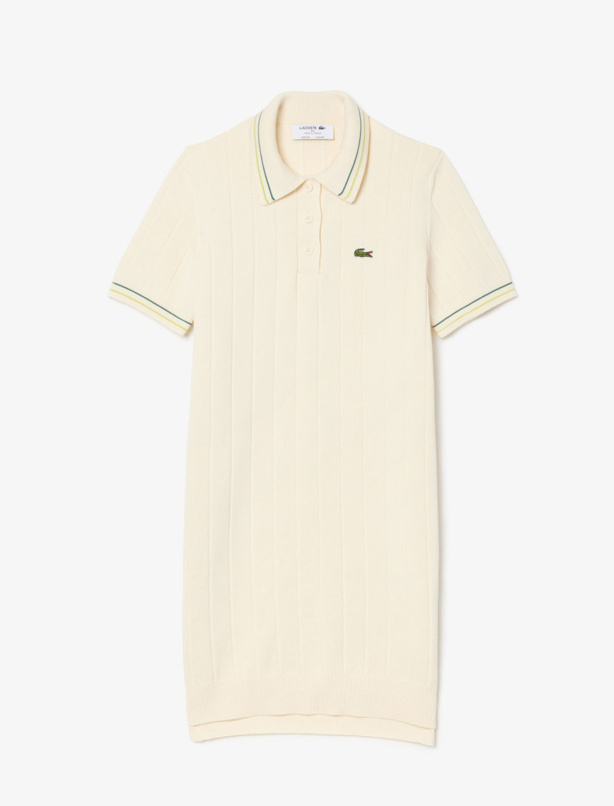 Lacoste Kadın Regular Fit Kısa Kollu Polo Yaka Krem Elbise Lacoste Kadın Regular Fit Kısa Kollu Polo Yaka Krem Elbise