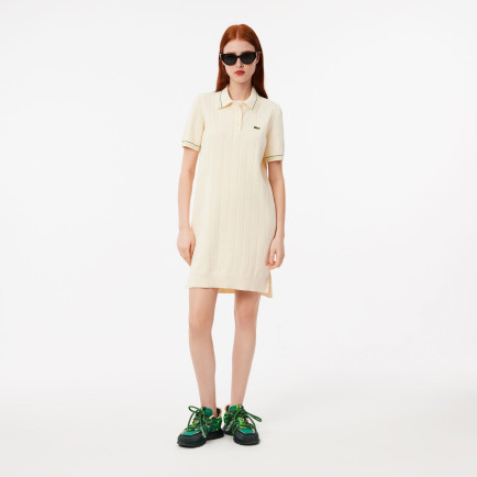 Lacoste Kadın Regular Fit Kısa Kollu Polo Yaka Krem Elbise Lacoste Kadın Regular Fit Kısa Kollu Polo Yaka Krem Elbise