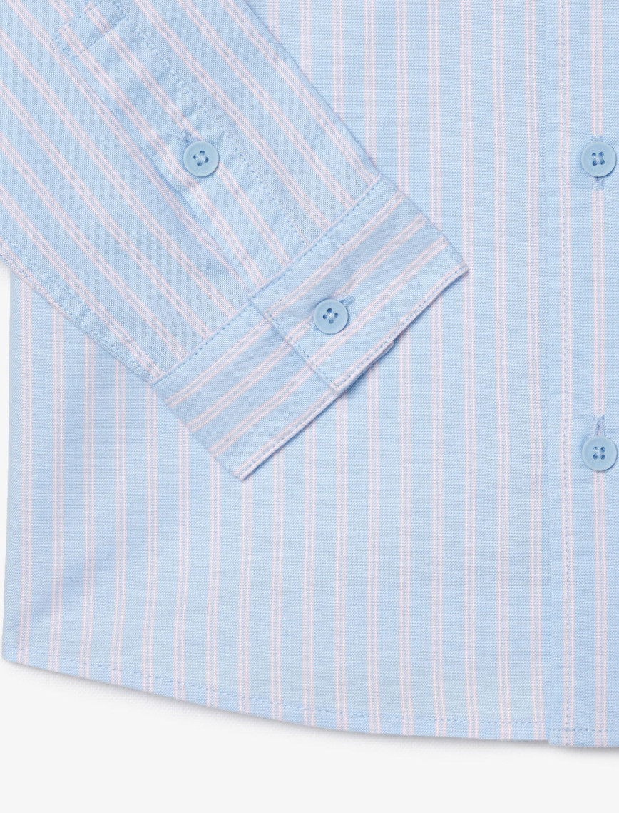 Lacoste Çocuk Çizgili Mavi Gömlek Lacoste Çocuk Çizgili Mavi Gömlek