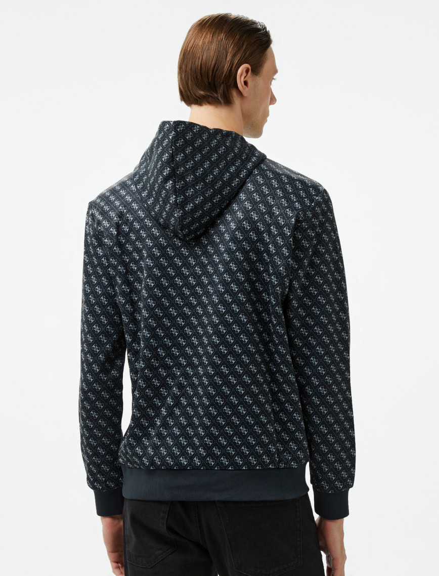 Guess Korbin Printed Double Knit Eco Erkek Siyah Sweatshirt Guess Korbin Printed Double Knit Eco Erkek Siyah Sweatshirt