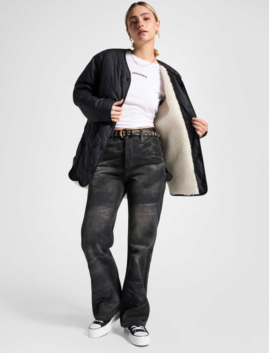 Converse Malden Liner Kadın Siyah Mont Converse Malden Liner Kadın Siyah Mont