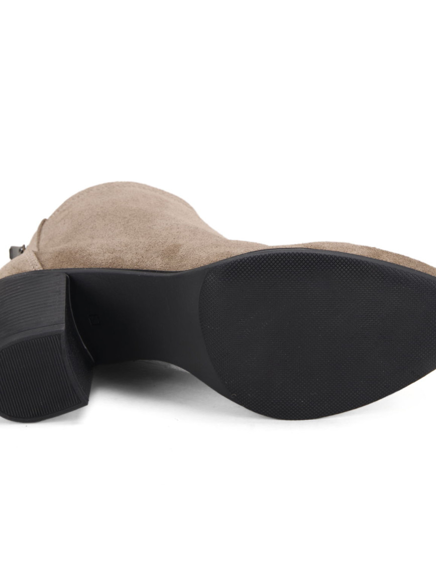 Kadın Vizon Fermuarlı Topuklu Süet Bot Kadın Vizon Fermuarlı Topuklu Süet Bot