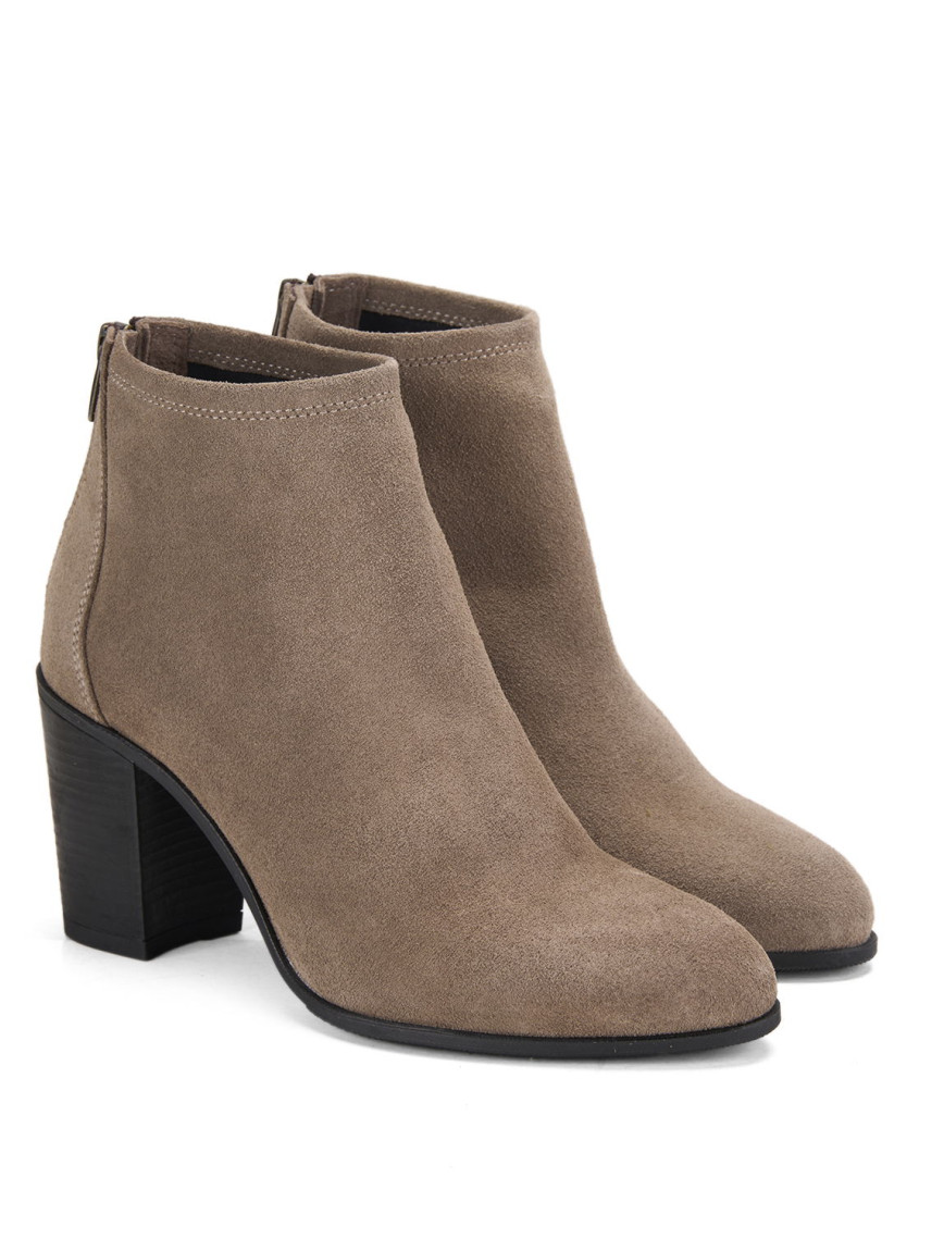 Kadın Vizon Fermuarlı Topuklu Süet Bot Kadın Vizon Fermuarlı Topuklu Süet Bot