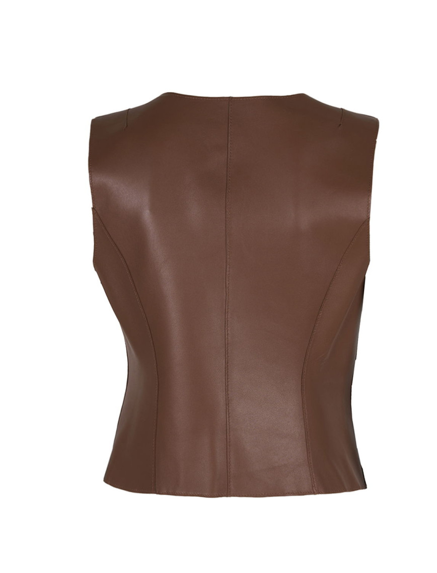 Liona Leopar Baskılı Kadın Çift Taraflı Yelek Liona Leopar Baskılı Kadın Çift Taraflı Yelek