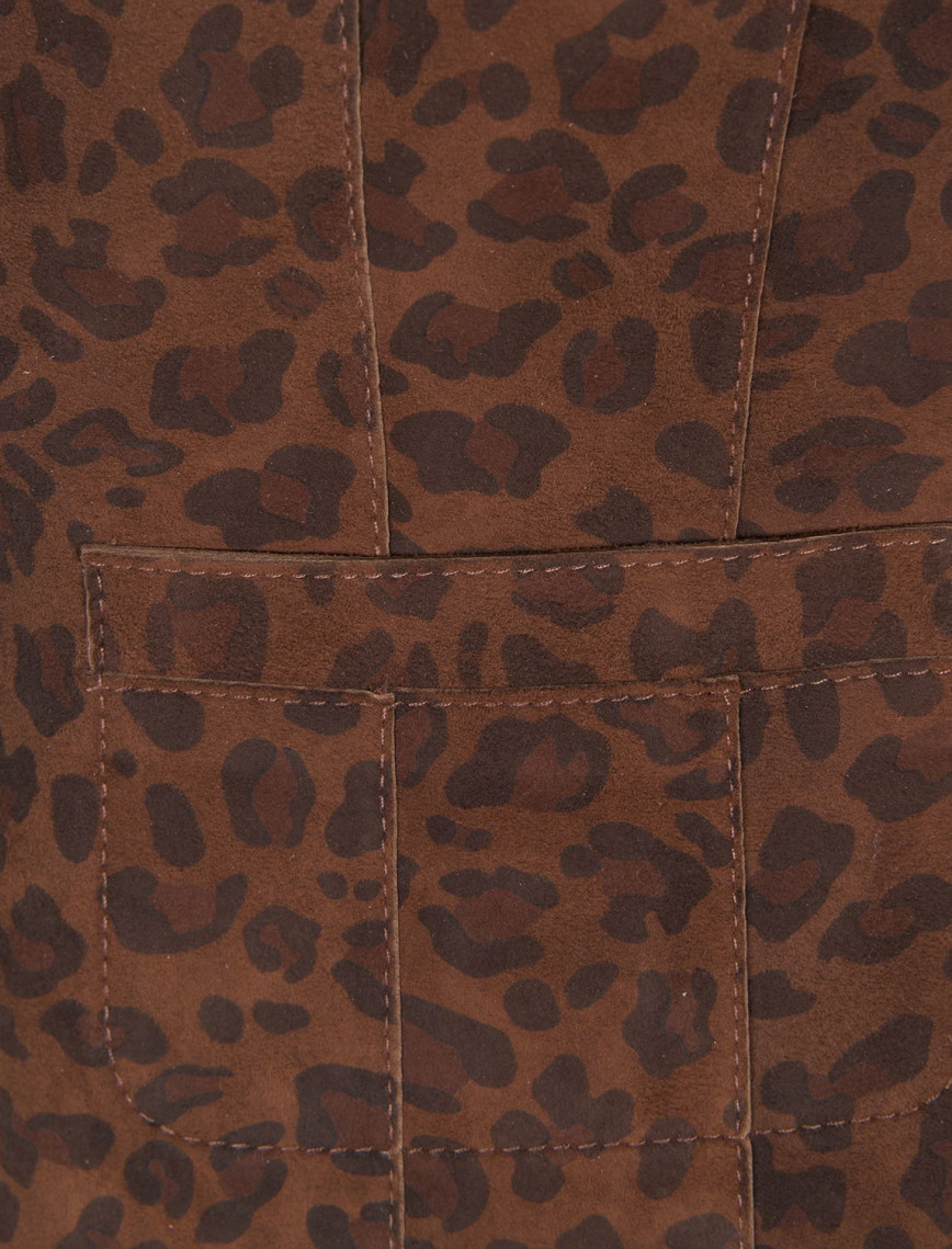 Liona Leopar Baskılı Kadın Çift Taraflı Yelek Liona Leopar Baskılı Kadın Çift Taraflı Yelek