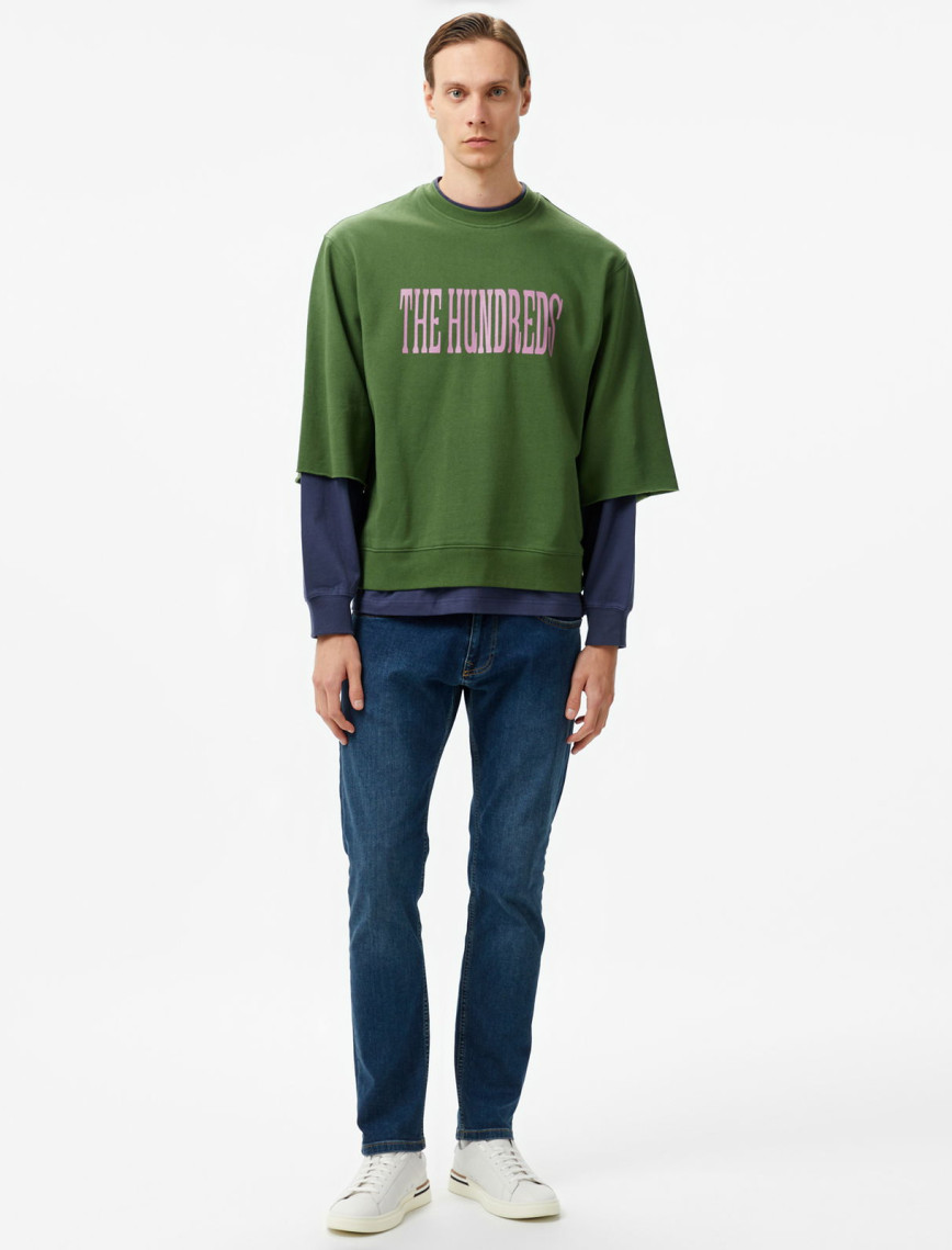 The Hundreds Layer Crewneck Erkek Yeşil Sweatshirt The Hundreds Layer Crewneck Erkek Yeşil Sweatshirt