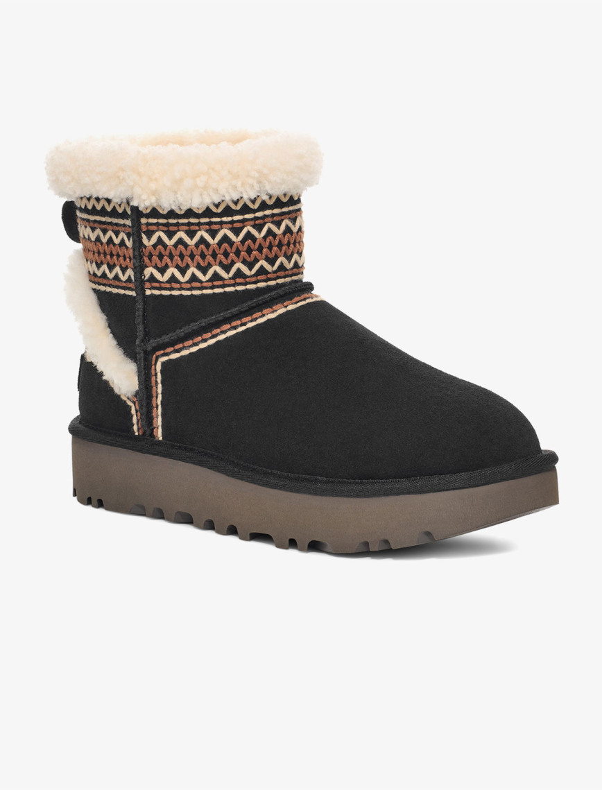 UGG Classic Mini Atherson Kadın Siyah Bot UGG Classic Mini Atherson Kadın Siyah Bot