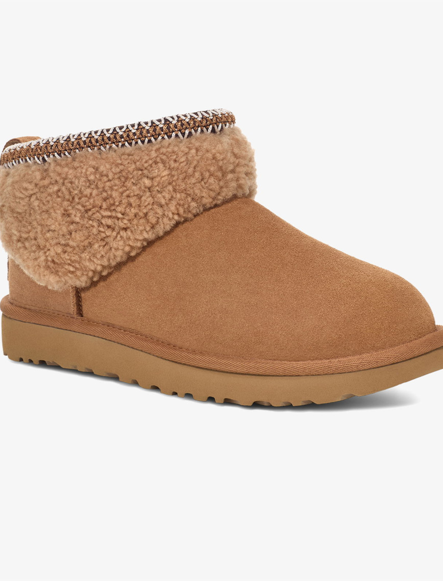 UGG Classic Ultra Mini Maxi Curly Kadın Taba Bot UGG Classic Ultra Mini Maxi Curly Kadın Taba Bot