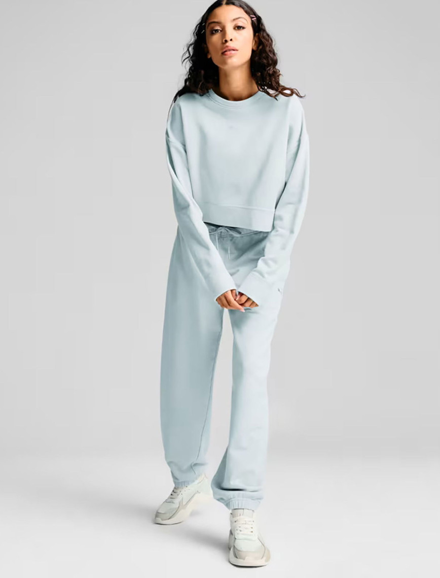 Puma Dare To Relaxed Washed Crew Kadın Mavi Sweatshirt Puma Dare To Relaxed Washed Crew Kadın Mavi Sweatshirt