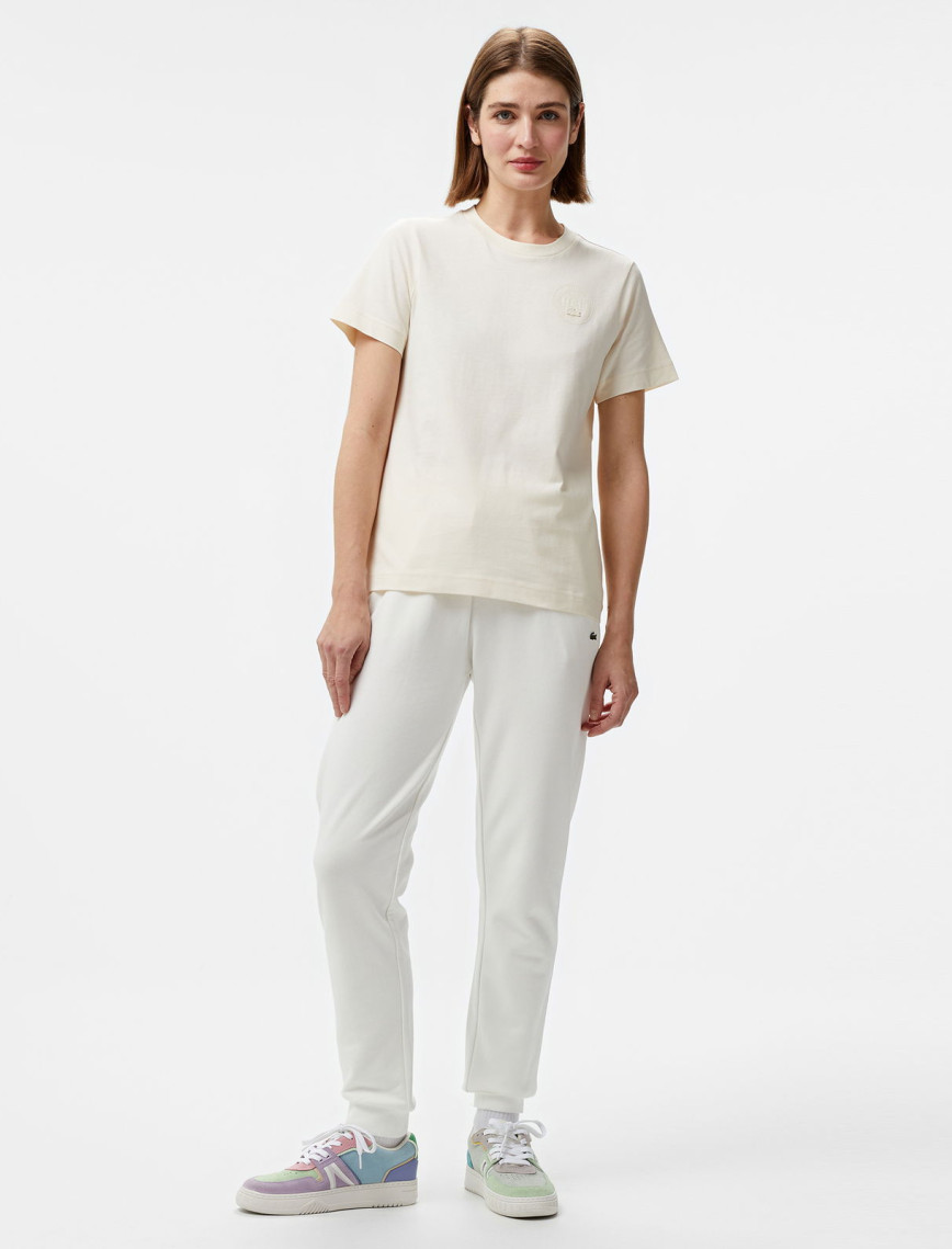 Lacoste Classic Kadın Krem T-Shirt Lacoste Classic Kadın Krem T-Shirt