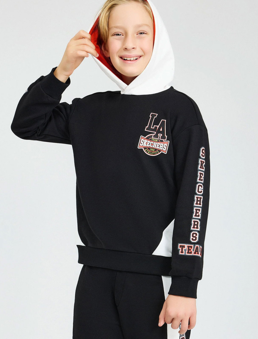 Skechers B Lw Fleece Çocuk Siyah Hoodie Skechers B Lw Fleece Çocuk Siyah Hoodie