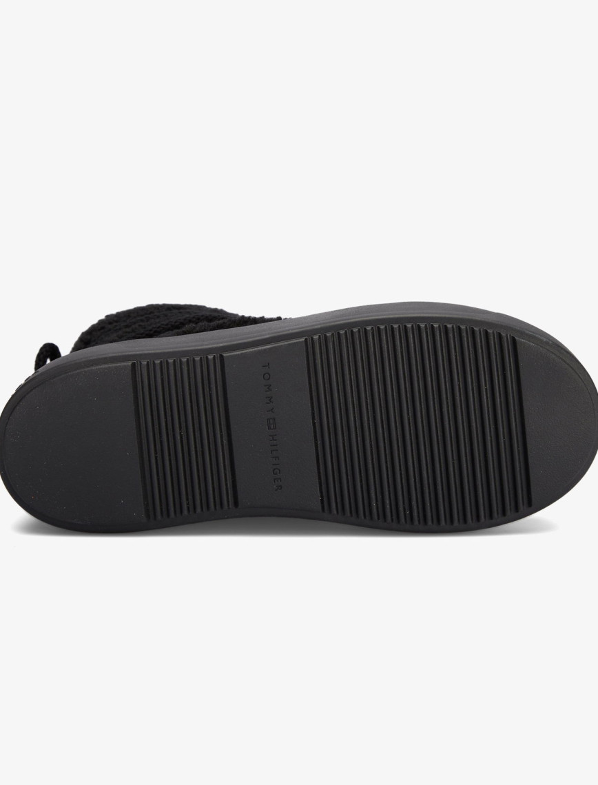 Tommy Hilfiger Lace-Up Faux Shearling Kadın Siyah Bot Tommy Hilfiger Lace-Up Faux Shearling Kadın Siyah Bot