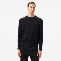 Tommy Hilfiger Pima Crew Neck Erkek Siyah Kazak Tommy Hilfiger Pima Crew Neck Erkek Siyah Kazak