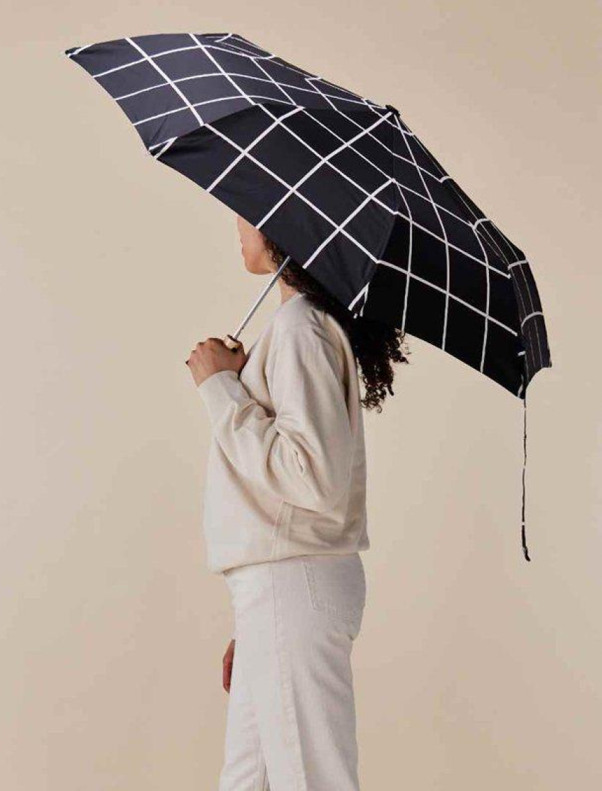 Original Duckhead Duck Kompakt Şemsiye Black Grid Original Duckhead Duck Kompakt Şemsiye Black Grid