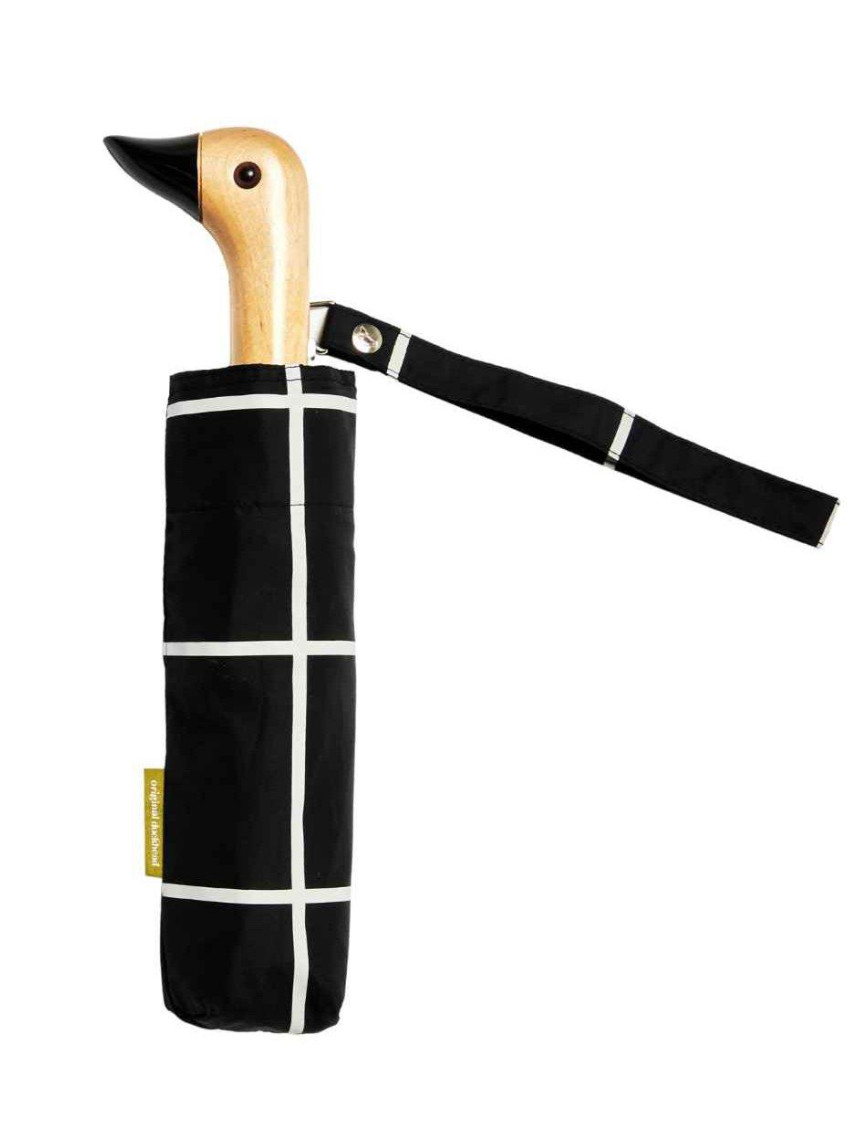 Original Duckhead Duck Kompakt Şemsiye Black Grid Original Duckhead Duck Kompakt Şemsiye Black Grid