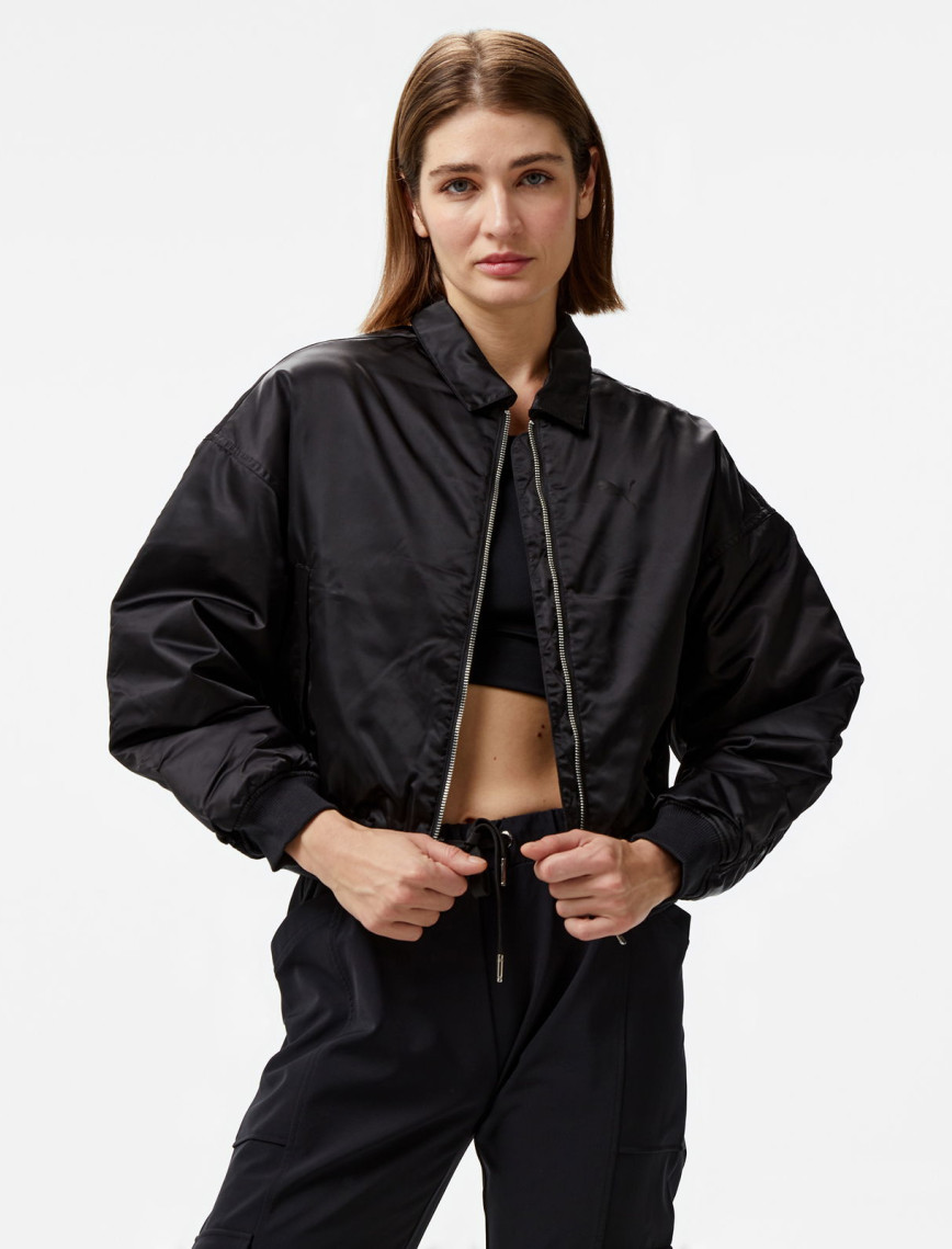 Puma Satin Bomber Kadın Siyah Ceket Puma Satin Bomber Kadın Siyah Ceket
