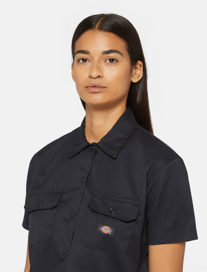 Dickies Work Shirt Cropped Ss W Kadın Siyah Gömlek Dickies Work Shirt Cropped Ss W Kadın Siyah Gömlek