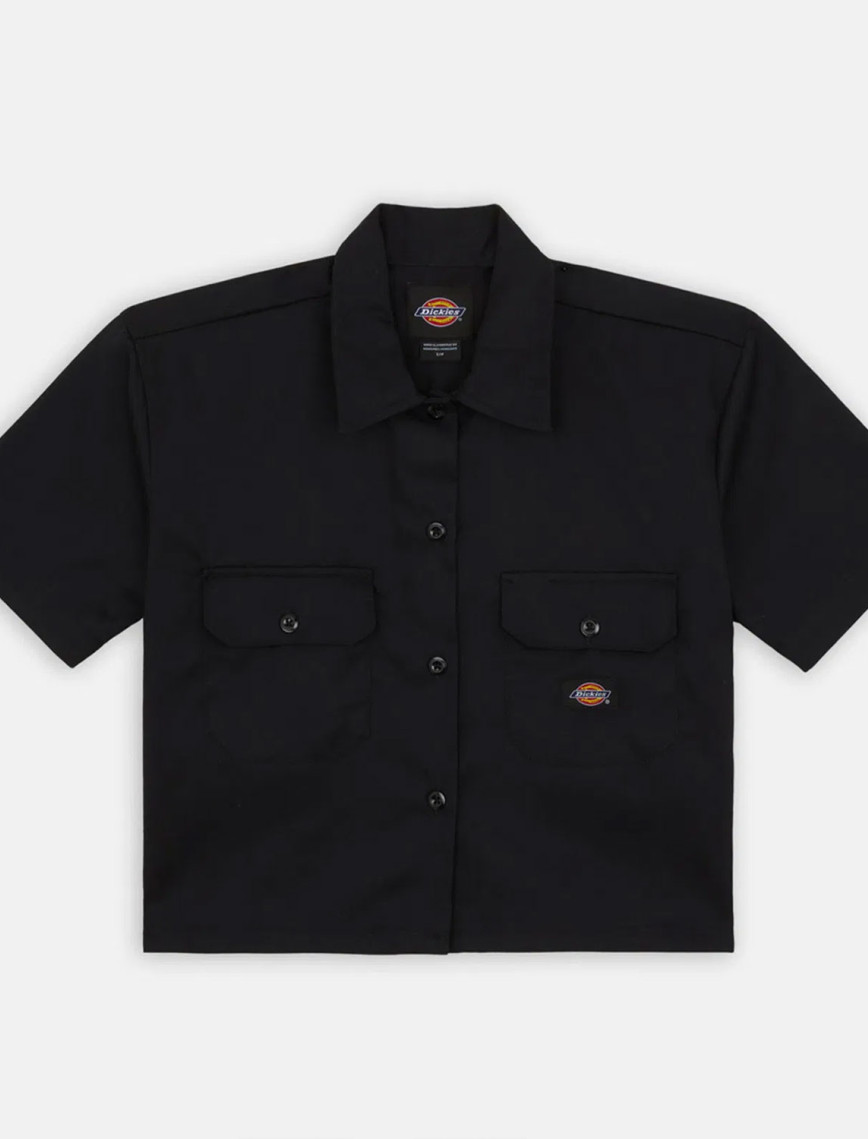 Dickies Work Shirt Cropped Ss W Kadın Siyah Gömlek Dickies Work Shirt Cropped Ss W Kadın Siyah Gömlek