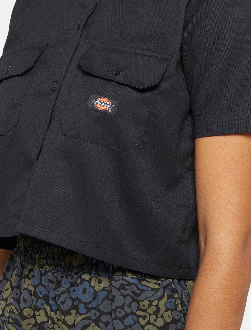 Dickies Work Shirt Cropped Ss W Kadın Siyah Gömlek Dickies Work Shirt Cropped Ss W Kadın Siyah Gömlek