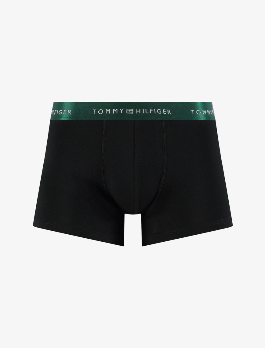 Tommy Hilfiger Trunk 3'lü Siyah/Gümüş/Yeşil Bantlı Erkek Siyah Boxer Tommy Hilfiger Trunk 3'lü Siyah/Gümüş/Yeşil Bantlı Erkek Siyah Boxer