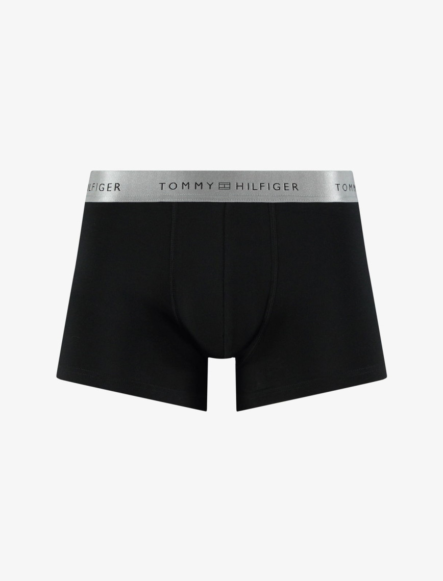Tommy Hilfiger Trunk 3'lü Siyah/Gümüş/Yeşil Bantlı Erkek Siyah Boxer Tommy Hilfiger Trunk 3'lü Siyah/Gümüş/Yeşil Bantlı Erkek Siyah Boxer