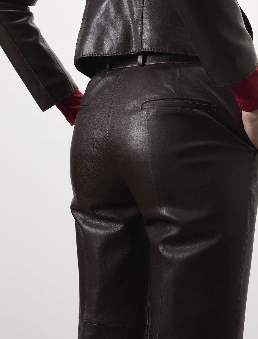 Setron Kahve Kadın Deri Pantolon Setron Kahve Kadın Deri Pantolon