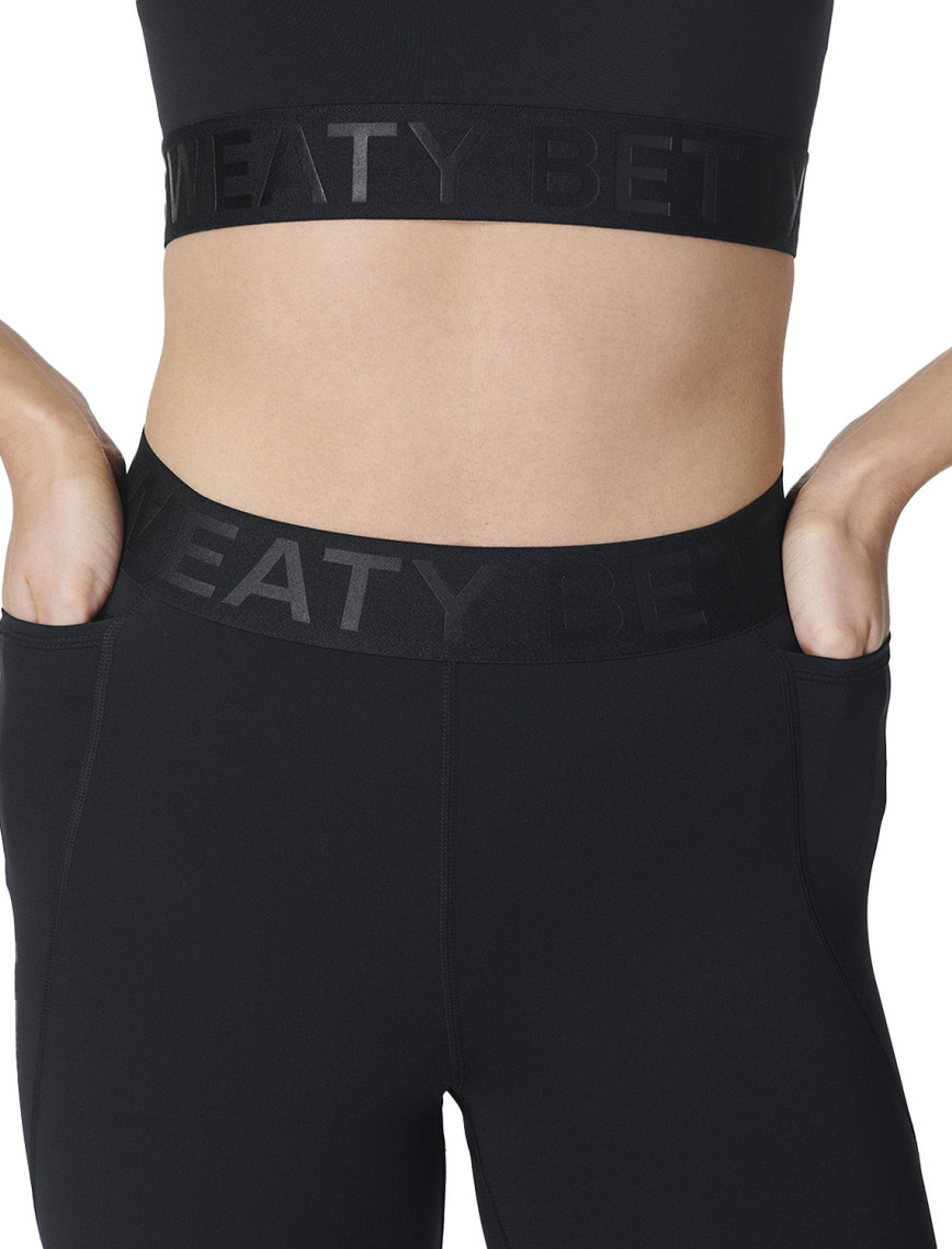 Sweaty Betty Power 7/8 Elastic Waist Gym Le Kadın Siyah Fitness Tayt Sweaty Betty Power 7/8 Elastic Waist Gym Le Kadın Siyah Fitness Tayt