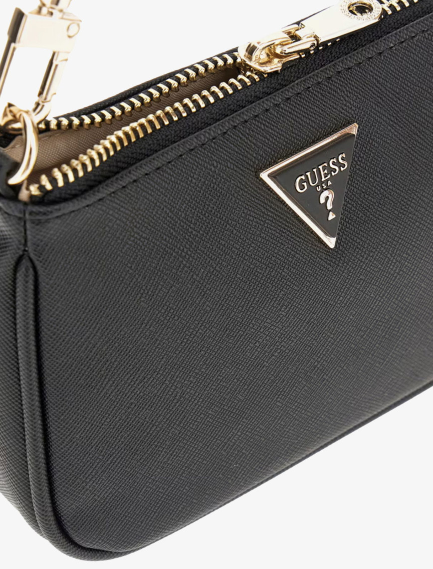 Guess Noelle Mini Zip Kadın Siyah El Çantası Guess Noelle Mini Zip Kadın Siyah El Çantası