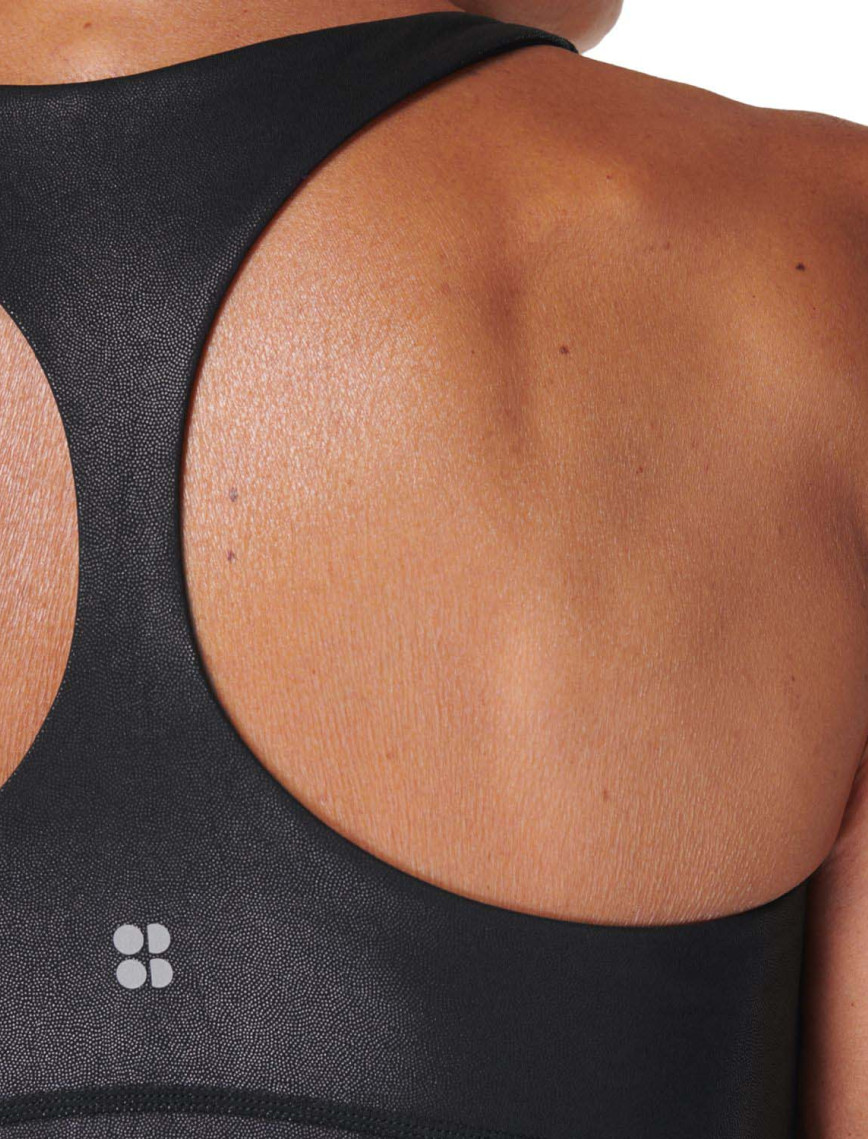 Sweaty Betty Glow Shine Bra Kadın Siyah Koşu Tank Top Sweaty Betty Glow Shine Bra Kadın Siyah Koşu Tank Top