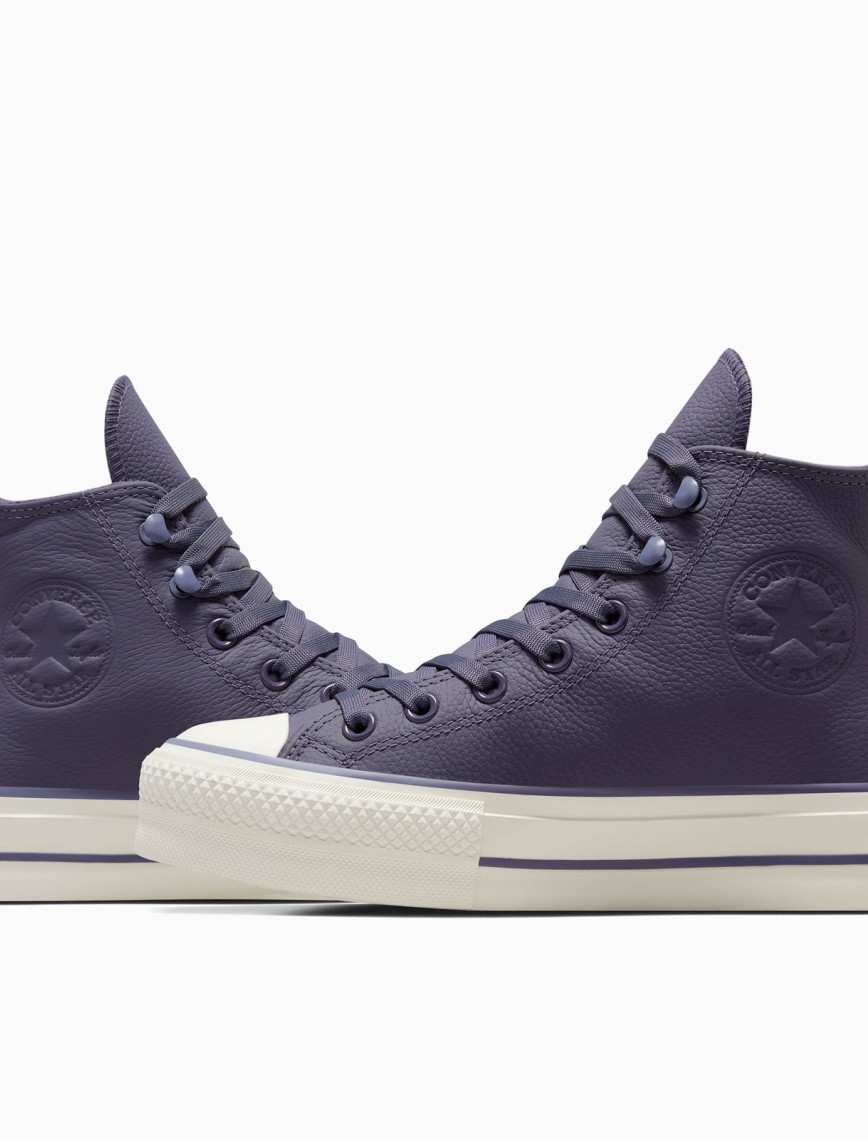 Converse Chuck Taylor All Star Lift Kadın Mor Deri Bot