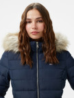 Tommy Hilfiger Jeans Basic Hooded Down Kadın Lacivert Mont Tommy Hilfiger Jeans Basic Hooded Down Kadın Lacivert Mont