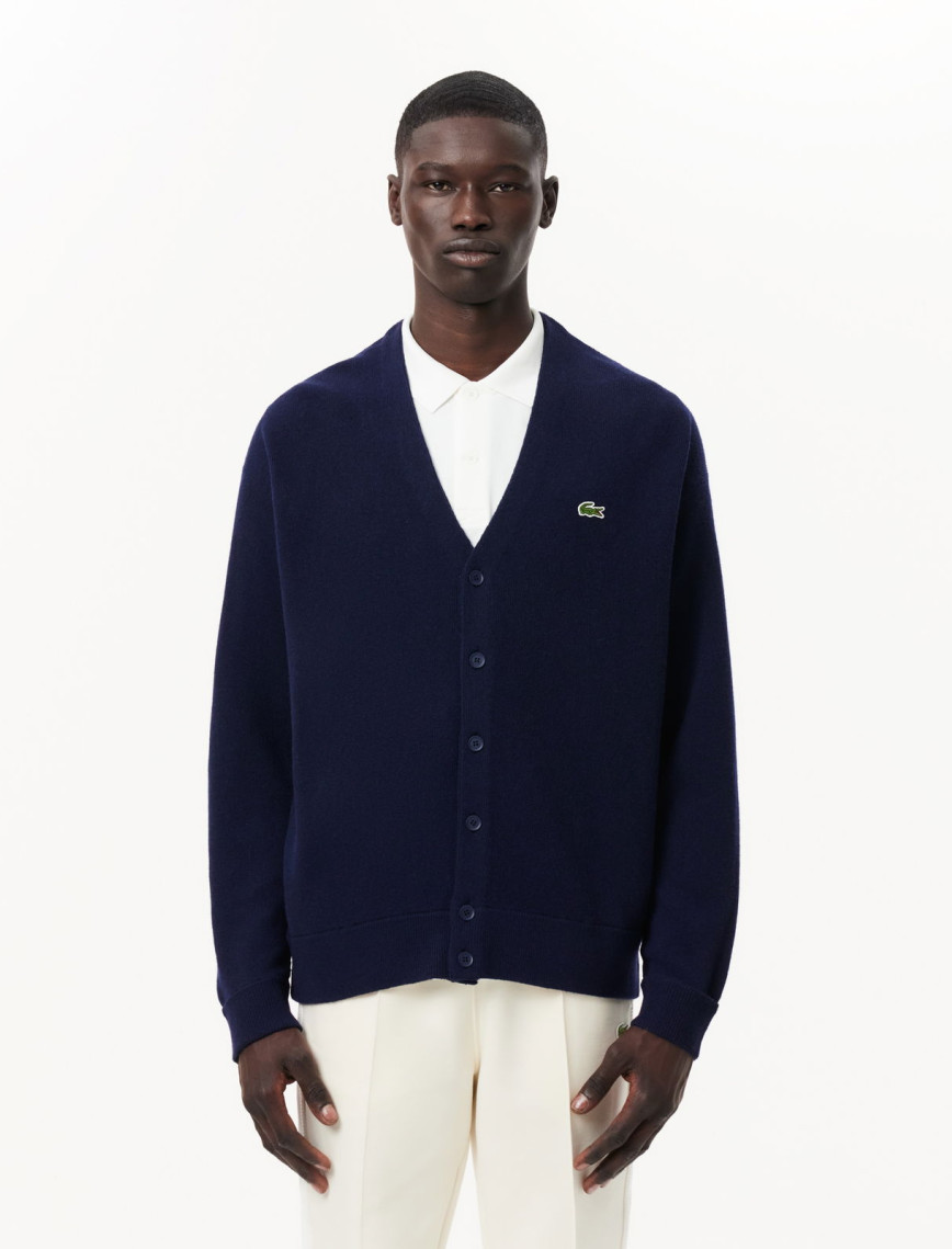 Lacoste Erkek Relaxed Fit V Yaka Lacivert Hırka Lacoste Erkek Relaxed Fit V Yaka Lacivert Hırka