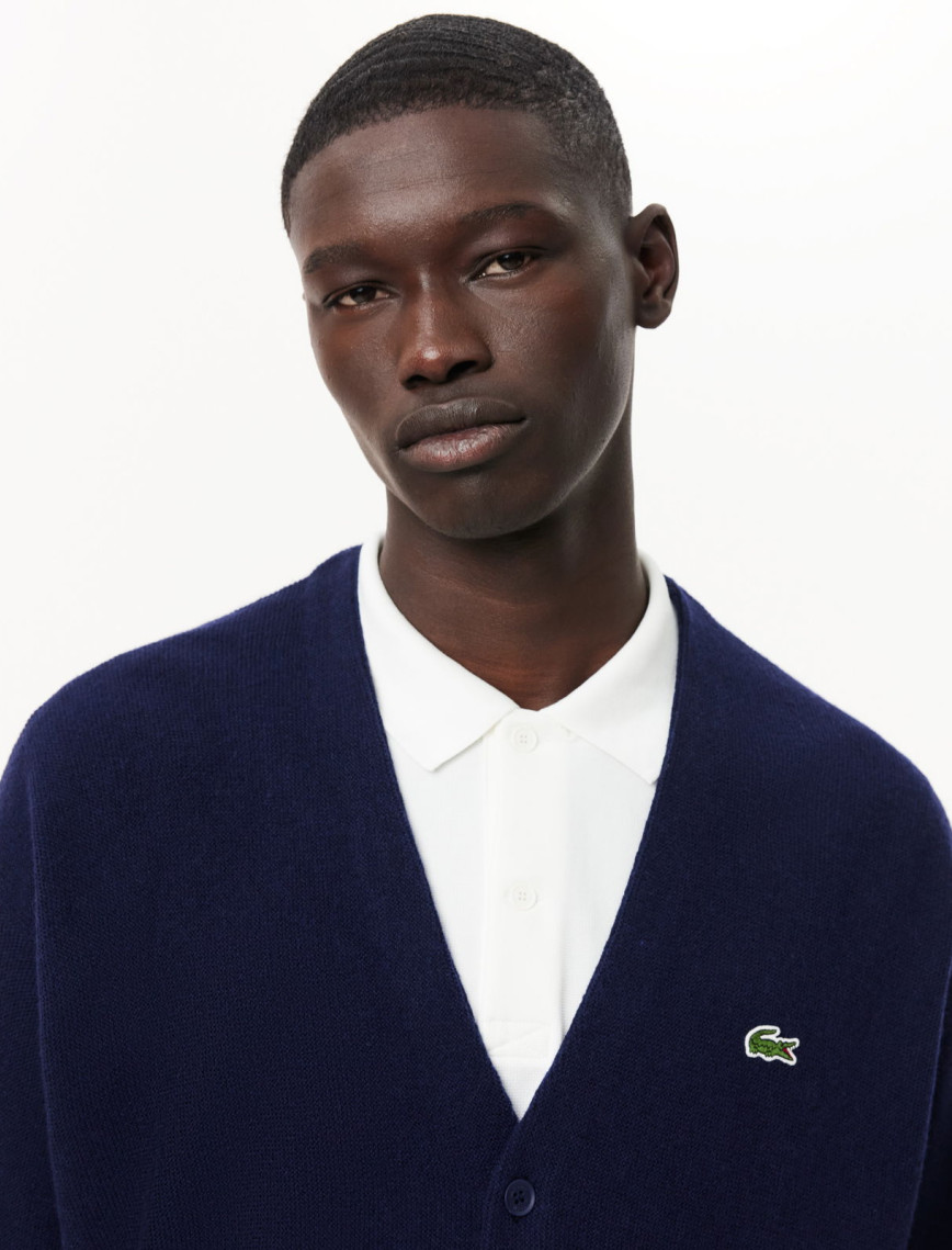 Lacoste Erkek Relaxed Fit V Yaka Lacivert Hırka Lacoste Erkek Relaxed Fit V Yaka Lacivert Hırka