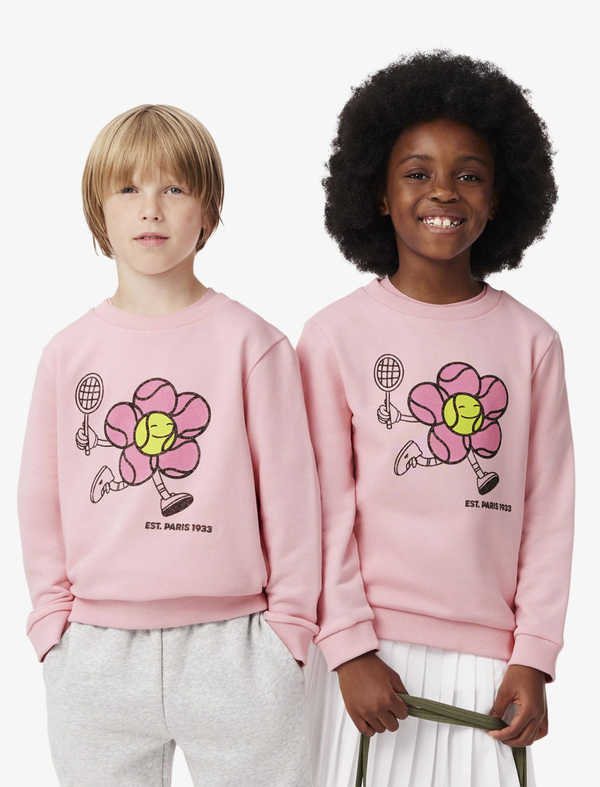 Lacoste Çocuk Baskılı Pembe Sweatshirt Lacoste Çocuk Baskılı Pembe Sweatshirt