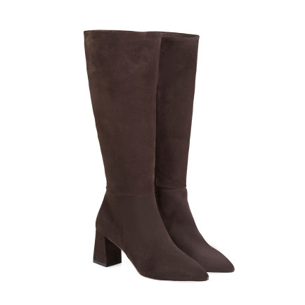 Kadın Koyu Kahve Topuklu Çizme Kadın Koyu Kahve Topuklu Çizme