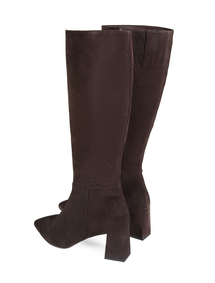 Kadın Koyu Kahve Topuklu Çizme Kadın Koyu Kahve Topuklu Çizme