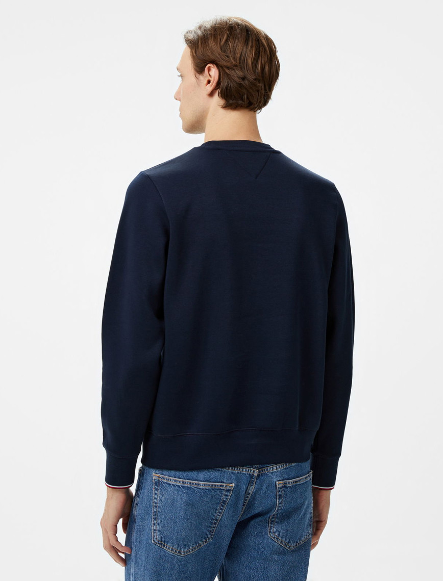 Tommy Hilfiger Tommy Logo Tipped Crewneck Erkek Mavi Sweatshirt Tommy Hilfiger Tommy Logo Tipped Crewneck Erkek Mavi Sweatshirt