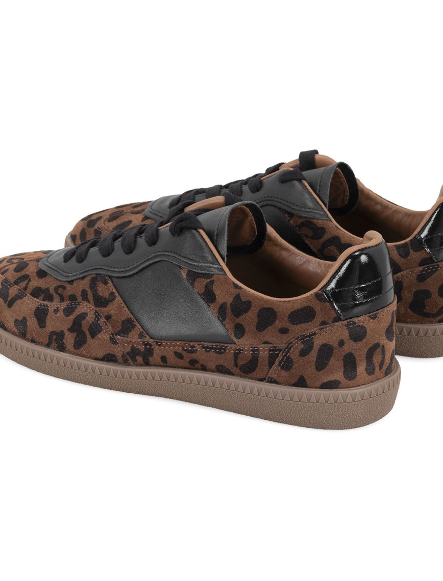 Kadın Leopar Baskılı Deri Sneaker Kadın Leopar Baskılı Deri Sneaker