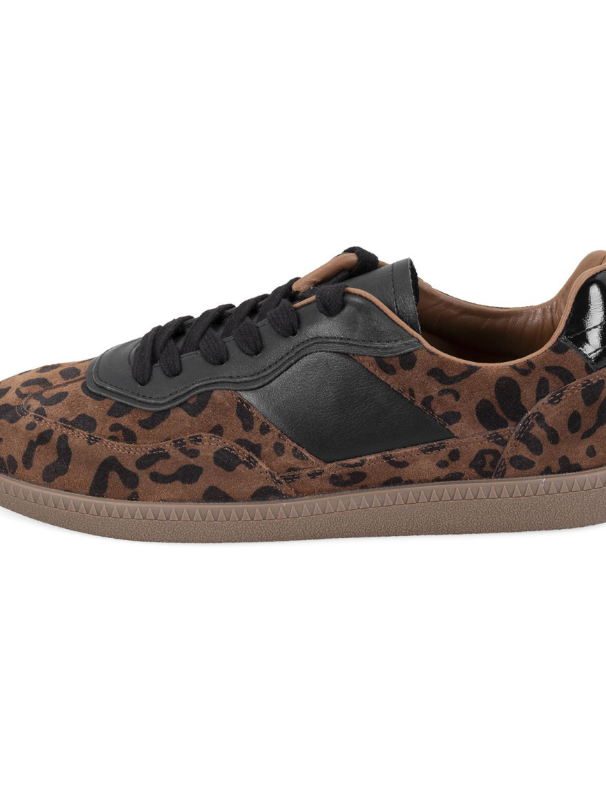 Kadın Leopar Baskılı Deri Sneaker Kadın Leopar Baskılı Deri Sneaker