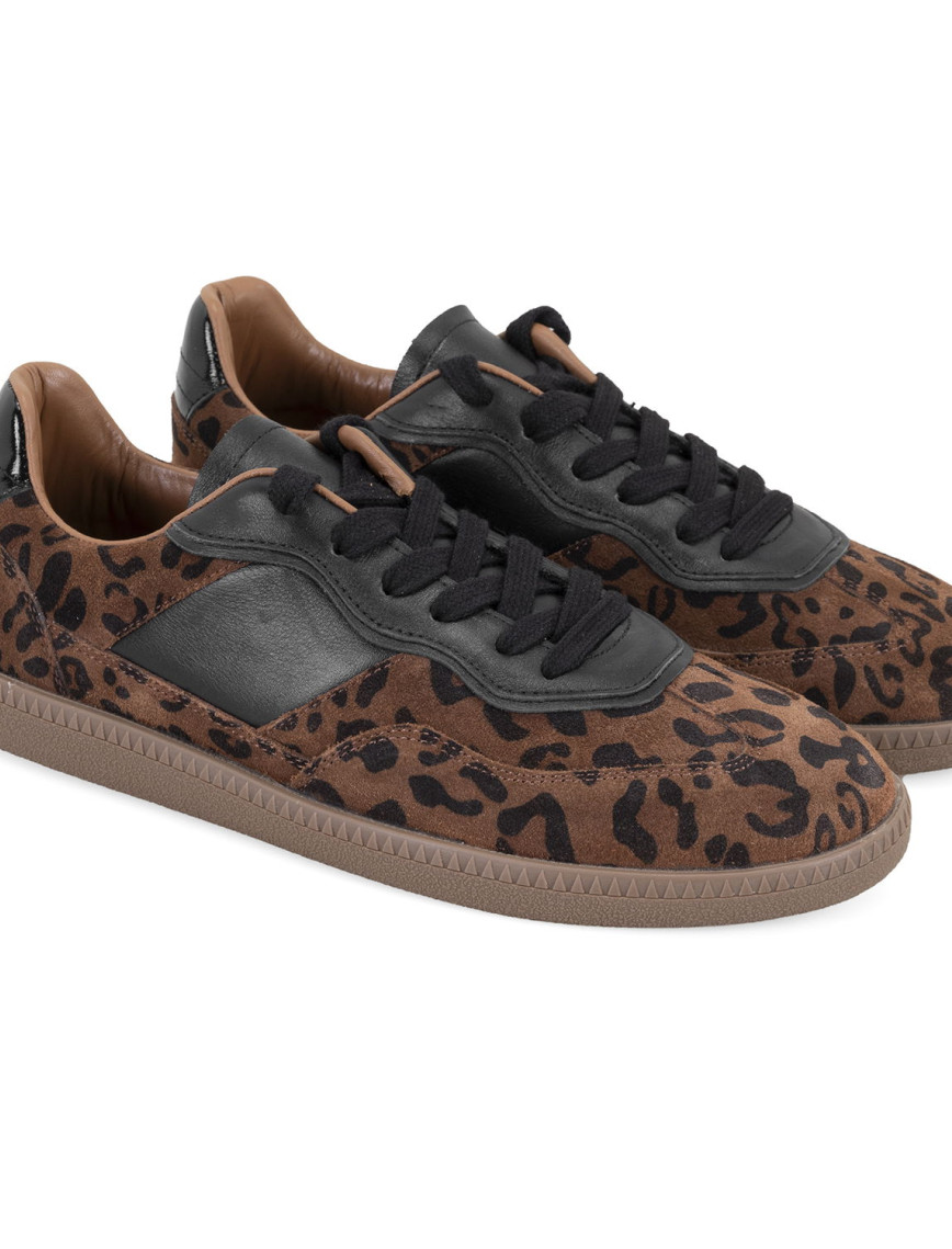 Kadın Leopar Baskılı Deri Sneaker Kadın Leopar Baskılı Deri Sneaker