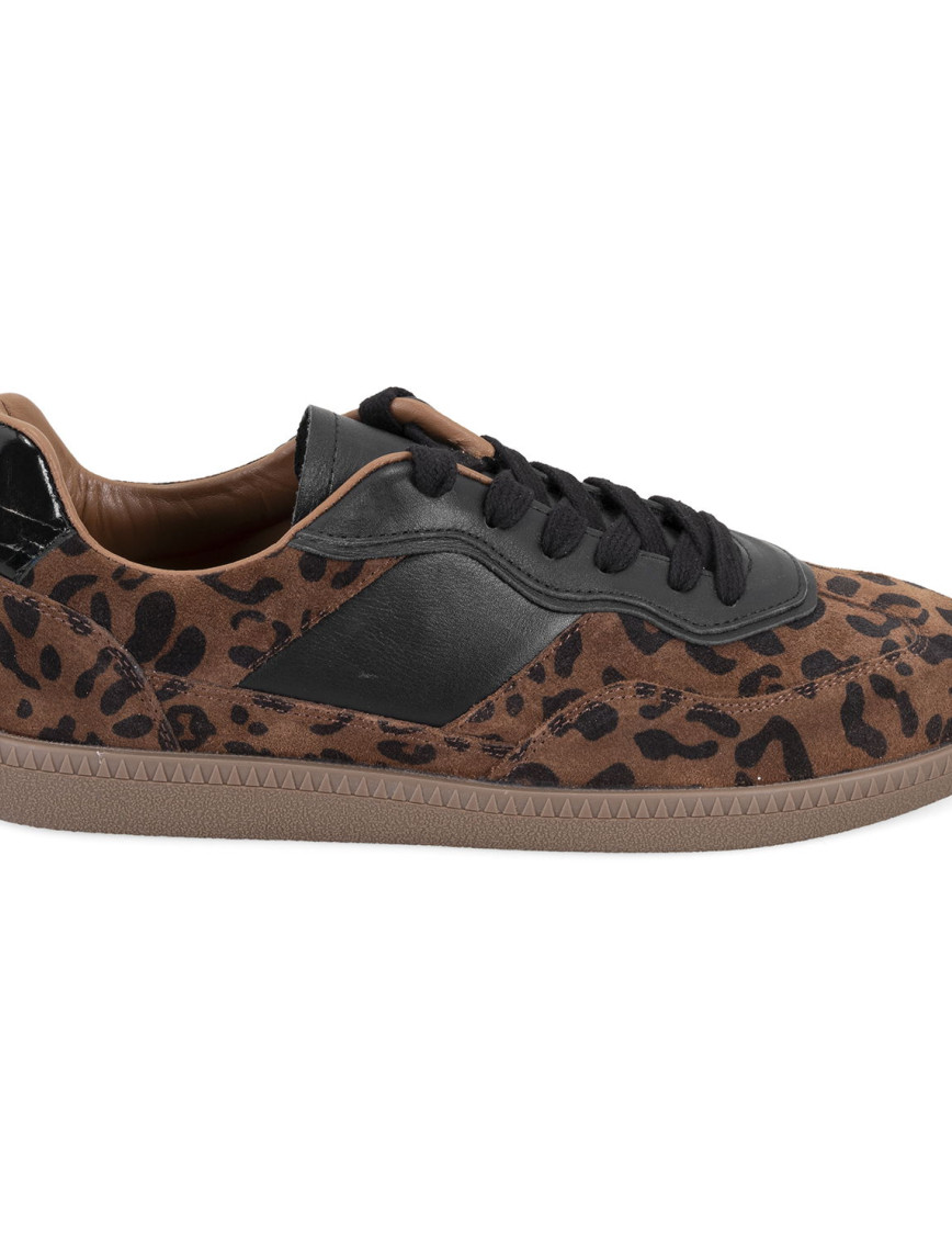 Kadın Leopar Baskılı Deri Sneaker Kadın Leopar Baskılı Deri Sneaker