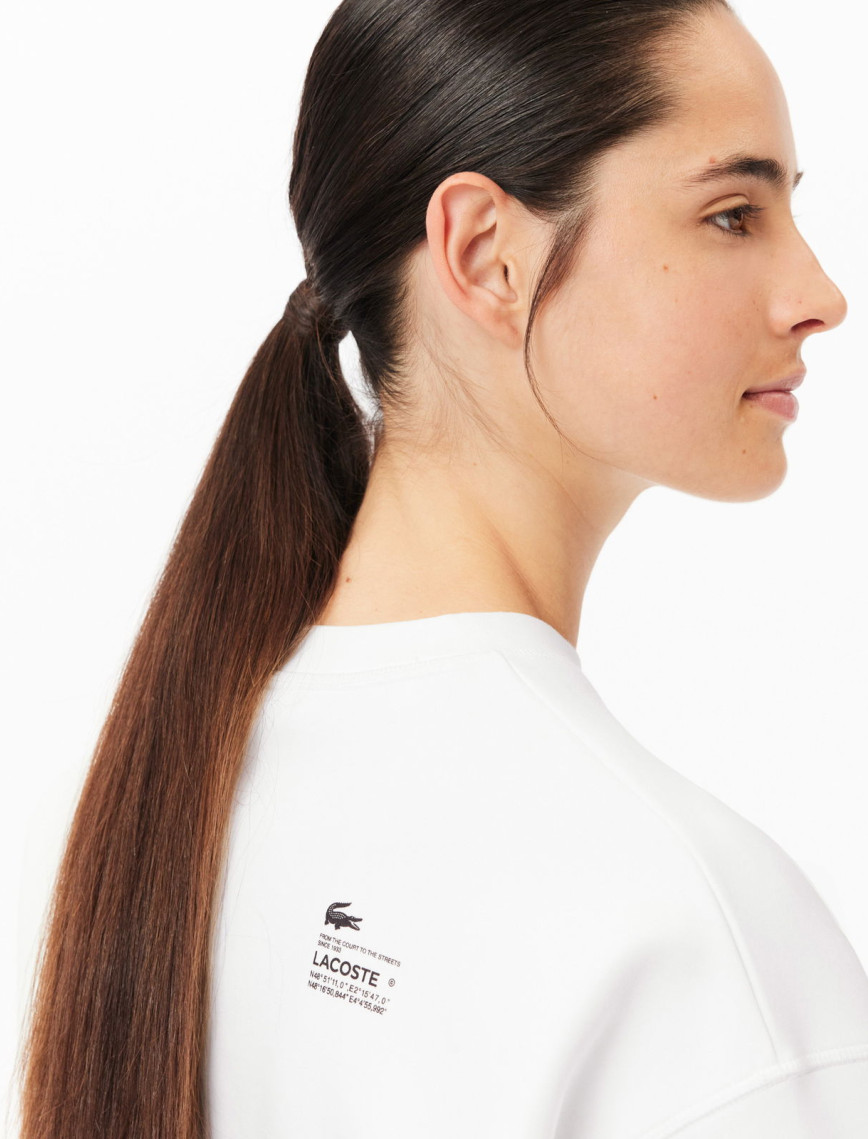 Lacoste Kadın Oversize Fit Bisiklet Yaka Beyaz Sweatshirt Lacoste Kadın Oversize Fit Bisiklet Yaka Beyaz Sweatshirt