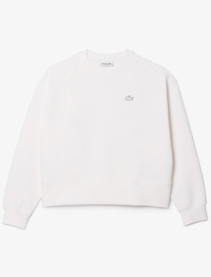 Lacoste Kadın Oversize Fit Bisiklet Yaka Beyaz Sweatshirt Lacoste Kadın Oversize Fit Bisiklet Yaka Beyaz Sweatshirt
