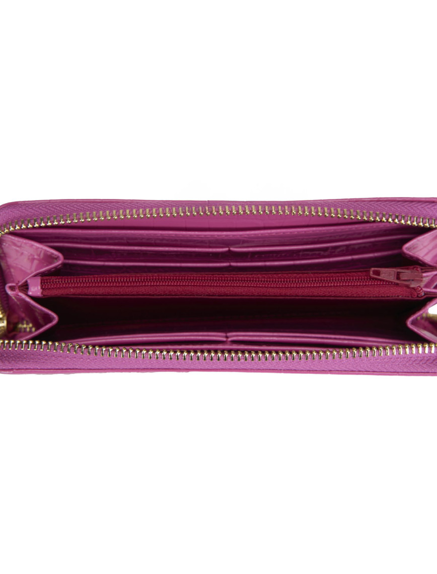 Zane Pembe Kadın Kroko Baskılı Deri Cüzdan Zane Pembe Kadın Kroko Baskılı Deri Cüzdan