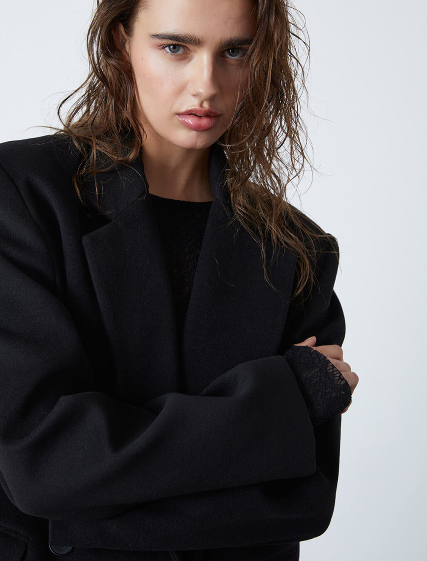 Kruvaze Kaşe Ceket Kruvaze Kaşe Ceket