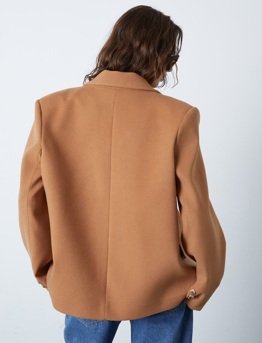 Kruvaze Kaşe Ceket Kruvaze Kaşe Ceket