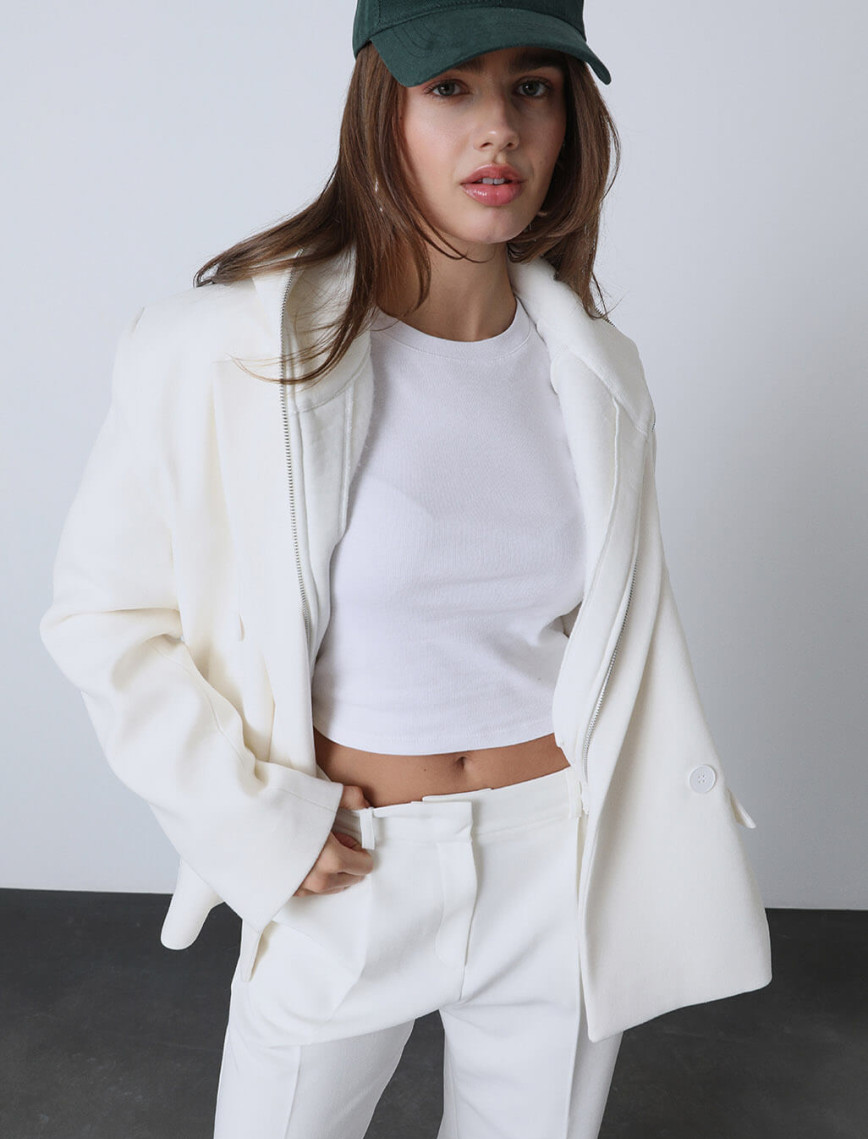 Kruvaze Kaşe Ceket Kruvaze Kaşe Ceket